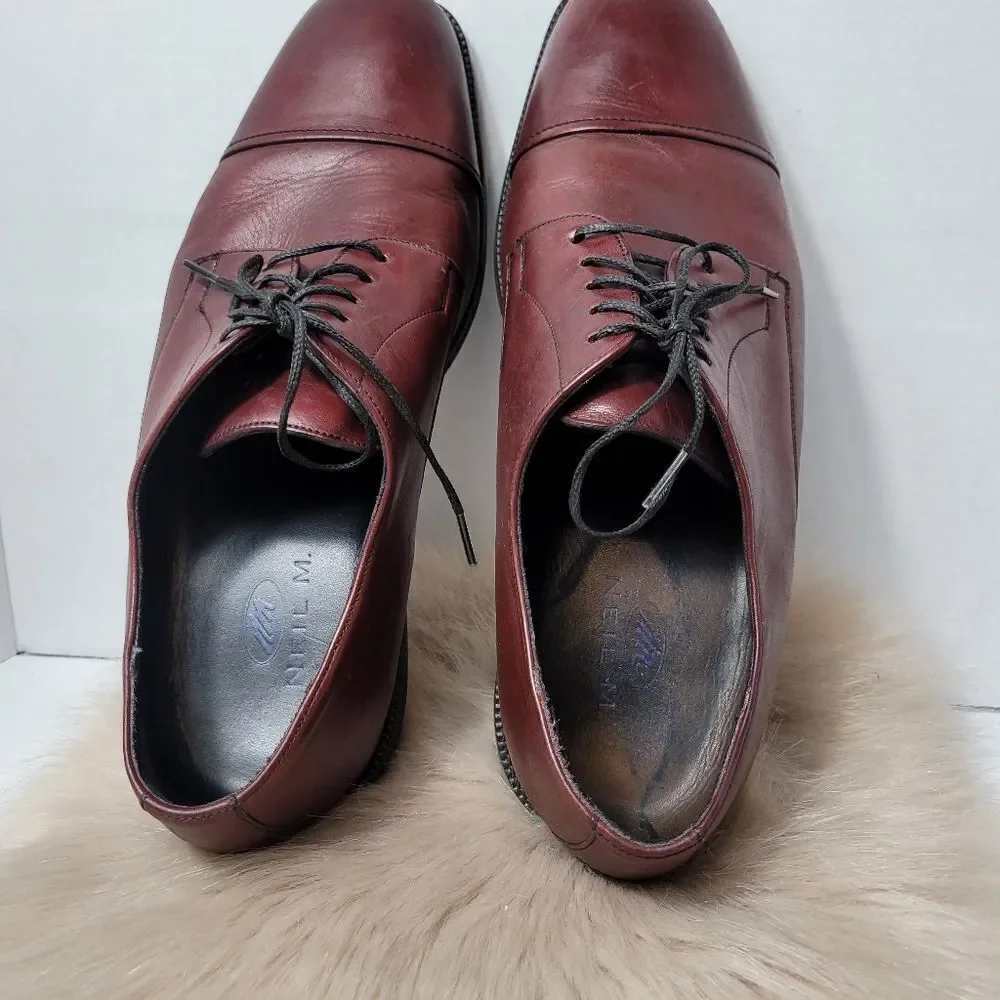 Neil M Senator Cap Toe Shoes Cognac men's Lace Up Oxford Men's Shoes Size 12